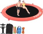 Inflatable Dock Floating Platform, 8ft Inflatable Water Hammock Floating Deck for Lake W/Cupholder, Round Floating Ring Float Ring, Pool Float Raft Lounger Island Platform Pad - Image 3
